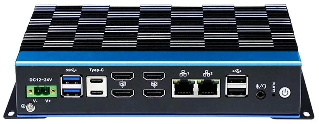 Alt view image 4 of 6 - Partaker Slim Industrial Computer, Mini PC, IPC, Ultra 5 125U, I38-B, 4 x HDMI, 2 x TYPE-C, 2 x 2.5G LAN, 2 x USB 3.1, 6 x COM, DC 12-24V, 8G RAM, 256G SSD