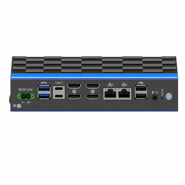 Alt view image 2 of 6 - Partaker Slim Industrial Computer, Mini PC, IPC, Ultra 5 125U, I38-B, 4 x HDMI, 2 x TYPE-C, 2 x 2.5G LAN, 2 x USB 3.1, 6 x COM, DC 12-24V, 8G RAM, 256G SSD