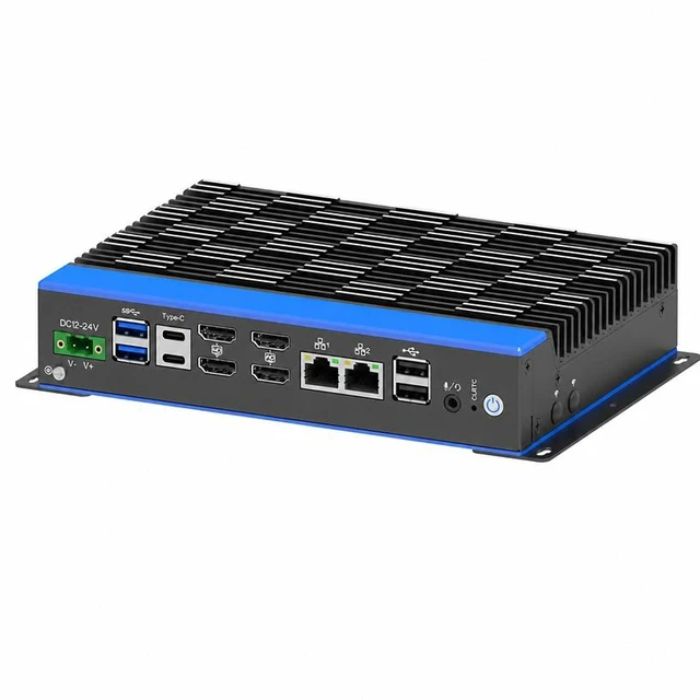 Main image of Partaker Slim Industrial Computer, Mini PC, IPC, Ultra 5 125U, I38-B, 4 x HDMI, 2 x TYPE-C, 2 x 2.5G LAN, 2 x USB 3.1, 6 x COM, DC 12-24V, 8G RAM, 256G SSD