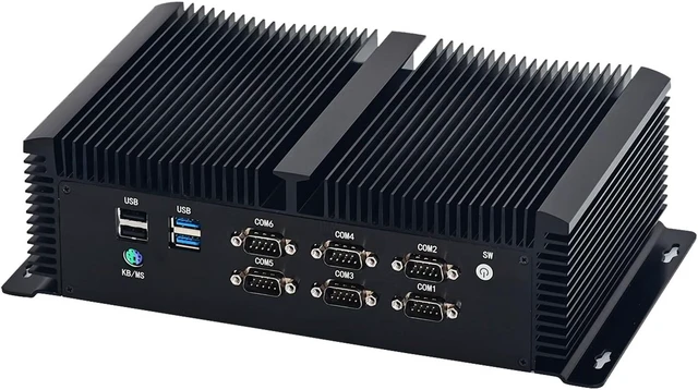 Alt view image 2 of 4 - Partaker Fanless Industrial Computer, IPC, Mini PC, I7 10870H 10875H 10850H, I6, 2 x LAN, 3 x HDMI, 6 x COM, PS/2, 4 x USB3, 4 x USB2.0, GPIO, 8G RAM, 256G SSD