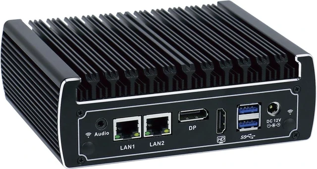 Alt view image 3 of 5 - Partaker Industrial Computer, Fanless Mini PC, I3 8130U, B9, 2 x LAN, DP, HD, 6 x USB, 2 x COM, 8G RAM, 128G SSD