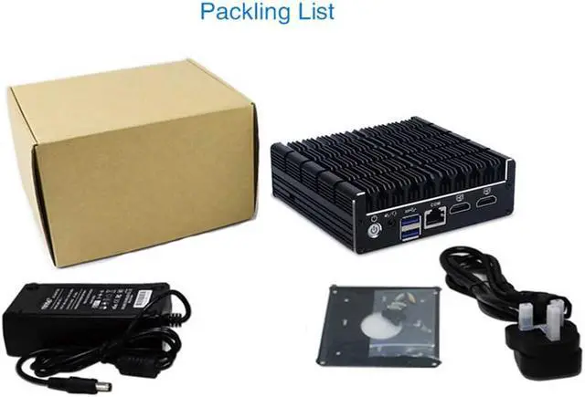 Alt view image 6 of 6 - Partaker Fanless Soft Router 4 Ports, Firewall Micro Appliance, Mini PC Intel J3160 Quad Core, AES-NI, 4GB RAM, 32GB mSATA SSD