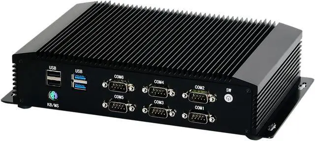 Alt view image 3 of 7 - Partaker Fanless Industrial PC,Mini Desktop Computer with Intel Core i5 8250U Quad Core CPU, 8GB Ram 128GB SSD,6xCOM, 4xUSB 3.0, 4xUSB 2.0, 2xLAN, GPIO, LPT, HD Port, VGA, Wi-Fi, PS/2,Windows 10 Pro