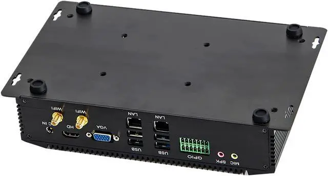 Alt view image 6 of 7 - Partaker Fanless Industrial PC,Mini Desktop Computer with Intel Core i5 7200U Dual Core CPU, 4GB Ram 128GB SSD,6xCOM, 4xUSB 3.0, 4xUSB 2.0, 2xLAN, GPIO, LPT, HD Port, VGA, Wi-Fi, PS/2,Windows 10 Pro