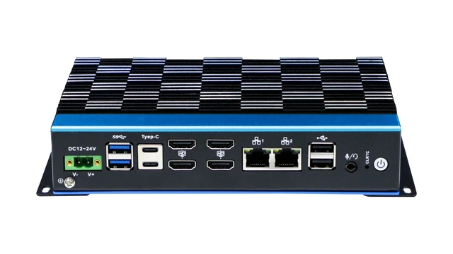Alt view image 2 of 7 - Partaker Slim Industrial Computer, Mini PC, IPC, Ultra 5 125U, I38-B, 4 x HDMI, 2 x TYPE-C, 2 x 2.5G LAN, 2 x USB 3.1, 6 x COM, DC 12-24V, 32G RAM, 1TB SSD