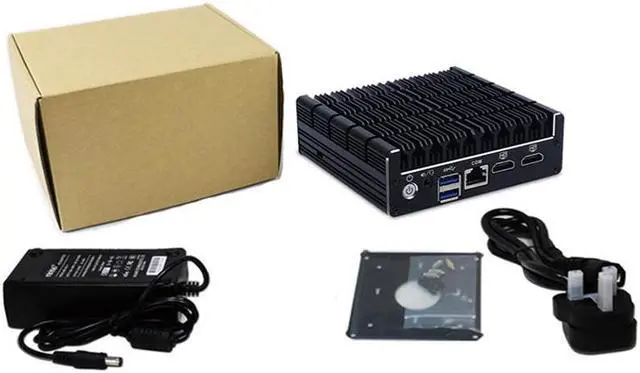 Alt view image 5 of 5 - Fanless Mini PC Support AES-NI,Firewall, PFsense,Intel Celeron J3060 with 2*LAN/1*COM/2*HDMI/2*USB3.0/4*USB3.0/win 7 Linux mini pc(4GB Ram 128GB SSD)[Partaker C4]