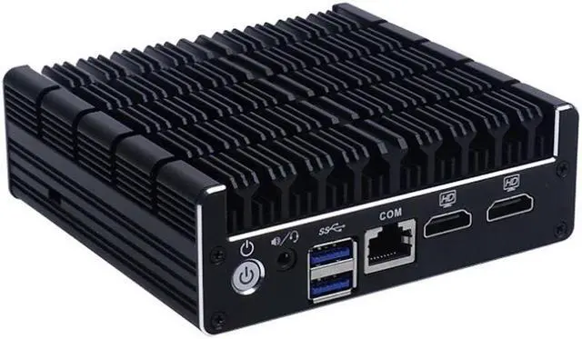 Alt view image 3 of 5 - Fanless Mini PC Support AES-NI,Firewall, PFsense,Intel Celeron J3060 with 2*LAN/1*COM/2*HDMI/2*USB3.0/4*USB3.0/win 7 Linux mini pc(4GB Ram 128GB SSD)[Partaker C4]