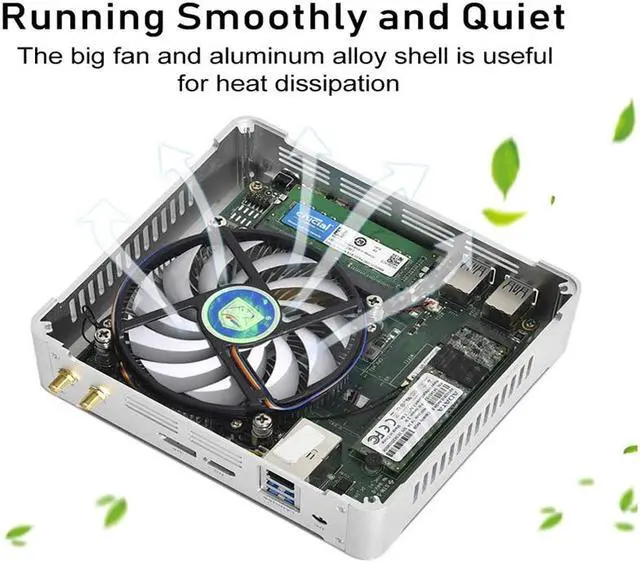 Alt view image 6 of 6 - Mini PC,Desktop Computer,Intel Core i7 8750H,DDR4 Windows 10 Pro/Linux,4K Gaming UHD HTPC HD-MI DP,Minipc Desktop Computer,8GB Ram 128GB SSD