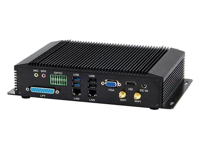 Alt view image 3 of 5 - Partaker Fanless Industrial PC,Mini Desktop Computer with Intel Core i5 7200U Dual Core CPU, 4GB Ram 128GB SSD,6xCOM, 4xUSB 3.0, 4xUSB 2.0, 2xLAN, GPIO, LPT, HD Port, VGA, Wi-Fi, PS/2,Windows 10 Pro