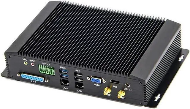 Alt view image 5 of 5 - Partaker Fanless Industrial PC,Mini Desktop Computer with Intel Core i5 7200U Dual Core CPU, 4GB Ram 128GB SSD,6xCOM, 4xUSB 3.0, 4xUSB 2.0, 2xLAN, GPIO, LPT, HD Port, VGA, Wi-Fi, PS/2,Windows 10 Pro