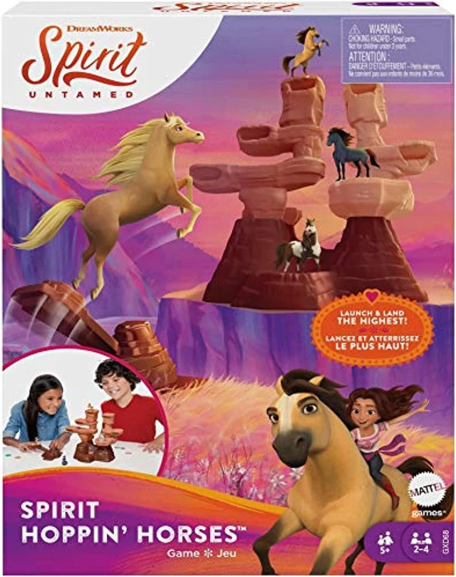 Alt view image 2 of 7 - mattel spirit hoppin? horses kids game horse launcher game with mountain tower, mini horse playing pieces for 2 3 or 4 players 5 years old & up