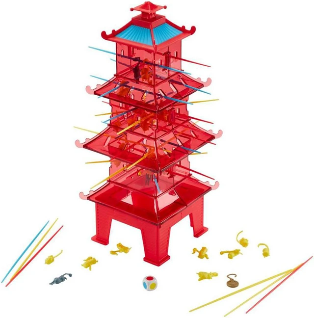 Alt view image 3 of 3 - mattel kerplunk kids game featuring illumination's minions: the rise of gru with minions game pieces and pagoda tower, gift for 5 year olds and up