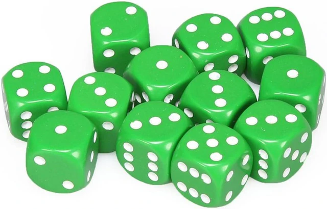 Alt view image 3 of 5 - D6 16mm Green w/White (12) MINT/New