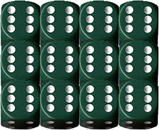 Alt view image 4 of 5 - D6 16mm Green w/White (12) MINT/New