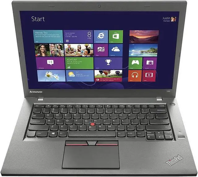 Alt view image 3 of 4 - Lenovo ThinkPad T450 14" Laptop, Intel Core i5, 8GB RAM, 240GB SSD, Win10 Pro.