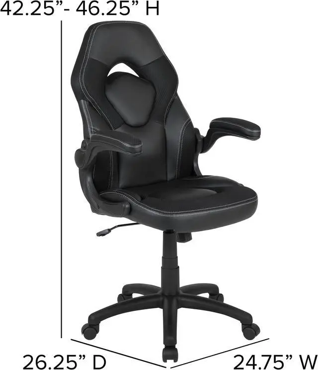 Alt view image 12 of 20 - Flash Furniture Red Computer Gaming Desk and Black Racing Chair Set with Cup Holder and Headphone Hook