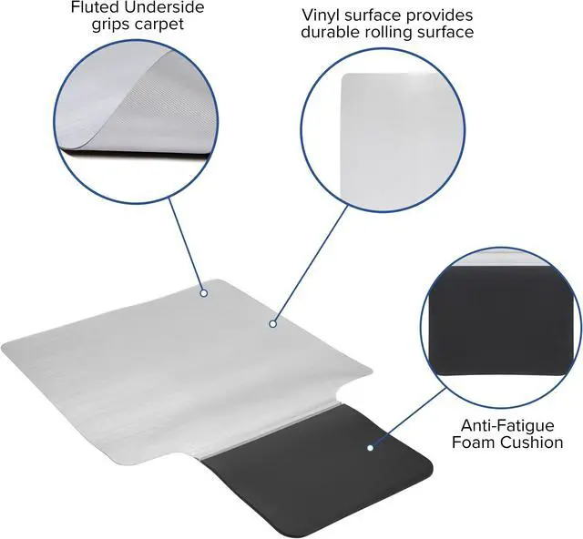 Alt view image 11 of 20 - Flash Furniture Office Chair Mat 36" x 53" Vinyl (MAT184612)