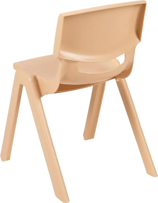 Alt view image 7 of 20 - 4 Pack Natural Plastic Stackable School Chair with 13.25" Seat Height
