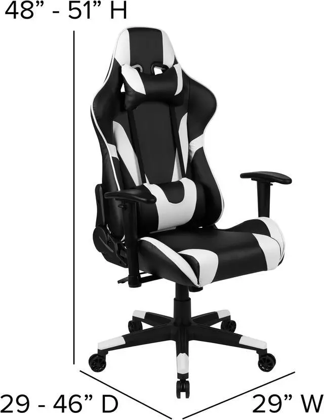 Alt view image 6 of 20 - Gaming Desk and Black Reclining Gaming Chair Set /Cup Holder/Headphone Hook/Removable Mouse Pad Top - Wire Management