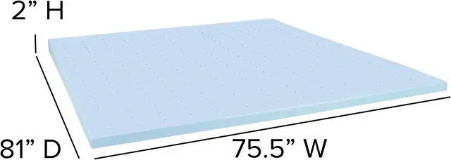 Alt view image 6 of 20 - Capri Comfortable Sleep 2 inch Cool Gel Memory Foam Mattress Topper - King