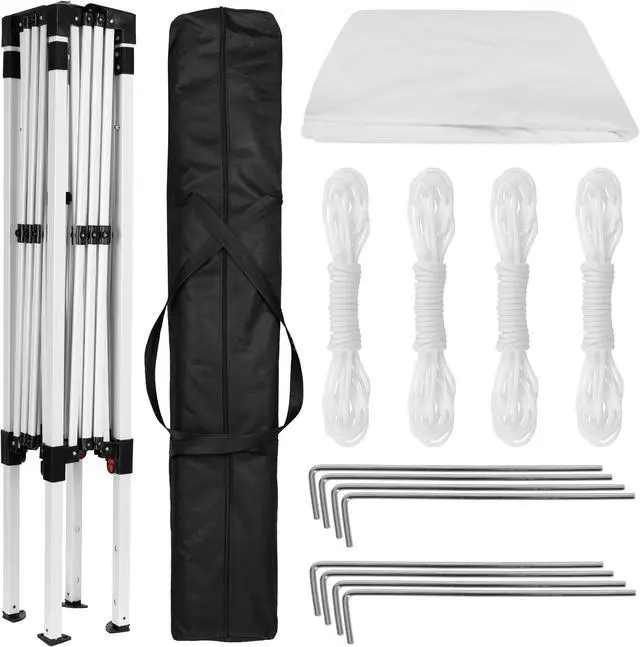 Alt view image 7 of 20 - 8'x8' White Outdoor Pop Up Event Slanted Leg Canopy Tent with Carry Bag