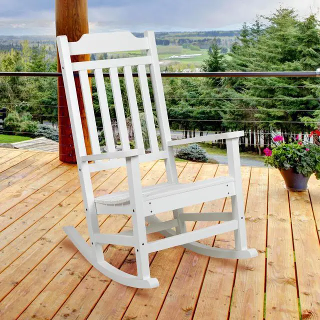 Main image of Winston All-Weather Rocking Chair in White Faux Wood