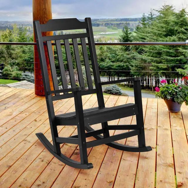 Main image of Winston All-Weather Rocking Chair in Black Faux Wood