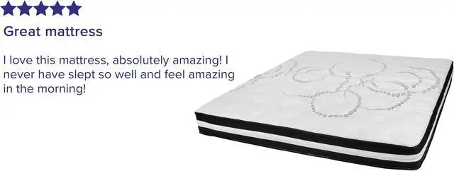 Alt view image 3 of 17 - Capri Comfortable Sleep 10 Inch CertiPUR-US Certified Hybrid Pocket Spring Mattress, King Mattress in a Box