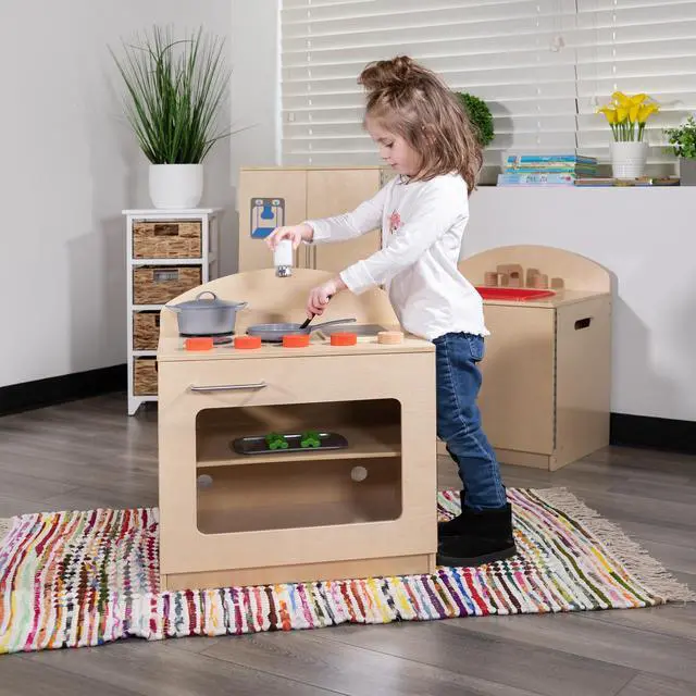 Alt view image 2 of 19 - Children's Wooden Kitchen Stove for Commercial or Home Use - Safe, Kid Friendly Design