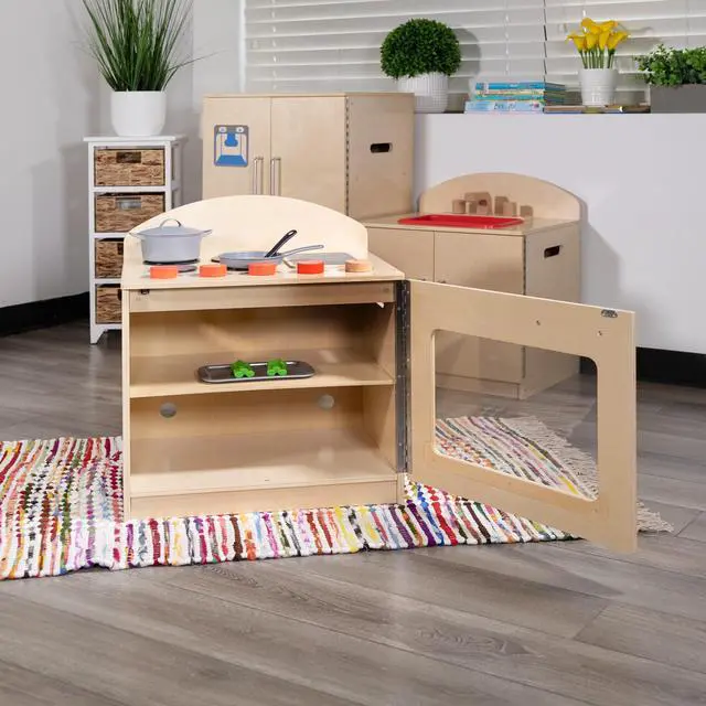 Alt view image 7 of 19 - Children's Wooden Kitchen Stove for Commercial or Home Use - Safe, Kid Friendly Design