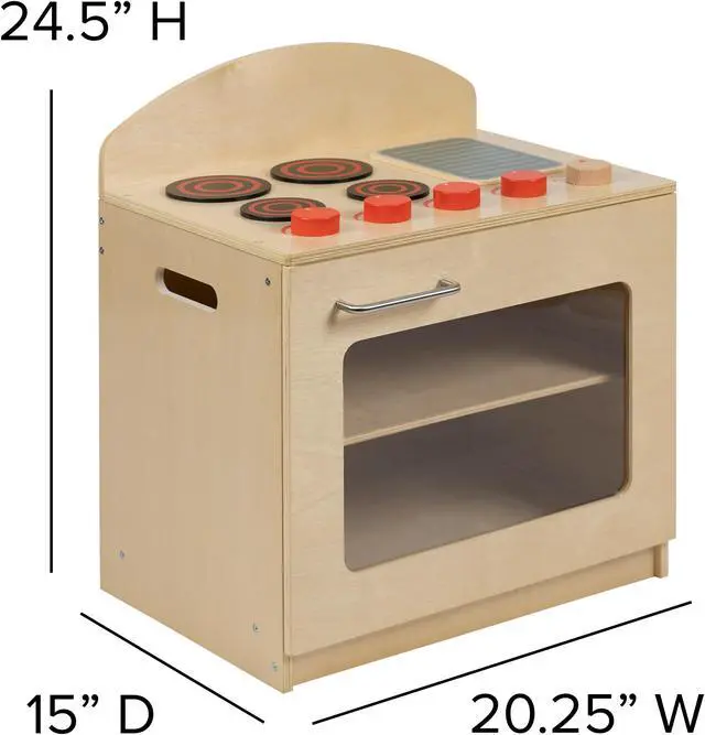 Alt view image 6 of 19 - Children's Wooden Kitchen Stove for Commercial or Home Use - Safe, Kid Friendly Design