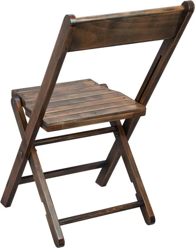 Alt view image 7 of 20 - Slatted Wood Folding Special Event Chair - Antique Black, Set of 4