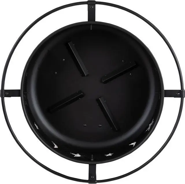Alt view image 7 of 20 - 29" Round Wood Burning Firepit with Mesh Spark Screen