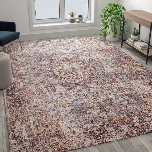 Main image of Artisan Old English Style Traditional Rug - 8' x 10' - Red