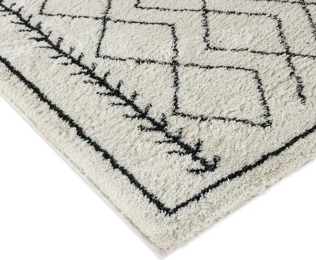 Alt view image 7 of 14 - Geometric Style Bohemian Shag Area Rug - 8' x 10' - Ivory