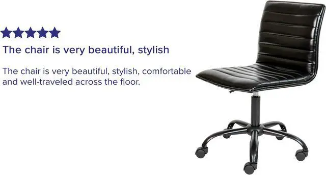 Alt view image 5 of 20 - Low Back Designer Armless Black Ribbed Swivel Task Office Chair with Black Frame and Base