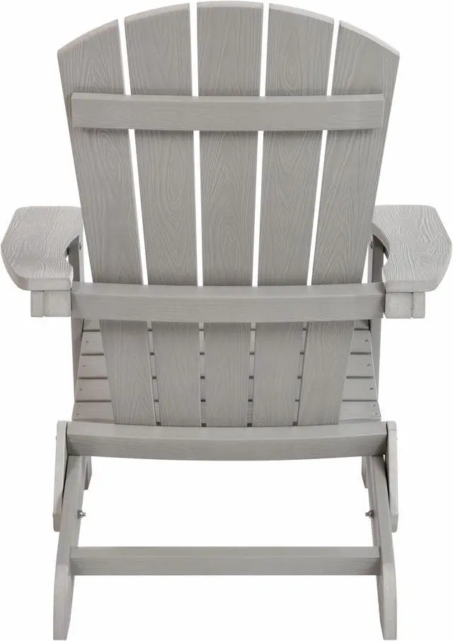 Alt view image 7 of 20 - Charlestown All-Weather Poly Resin Indoor/Outdoor Folding Adirondack Chair in Gray