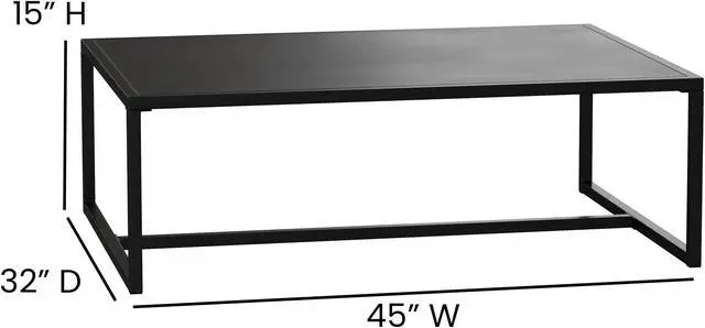 Alt view image 5 of 20 - Flash Furniture Brock Commercial Grade Outdoor Patio Coffee Table (XUT6R60USO1TBK)