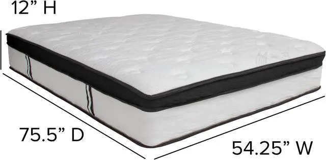Alt view image 5 of 14 - Capri Comfortable Sleep 12 Inch CertiPUR-US Certified Memory Foam & Pocket Spring Mattress, Full Mattress in a Box