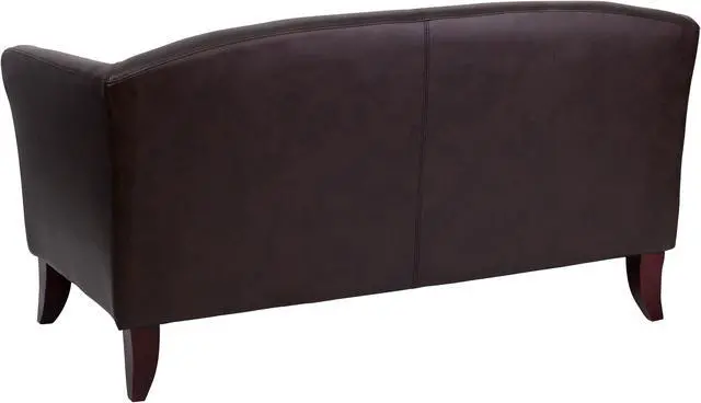 Main image of Flash Furniture 111-2-BN-GG Hercules Imperial Series Leather Love Seat, Brown/Cherry