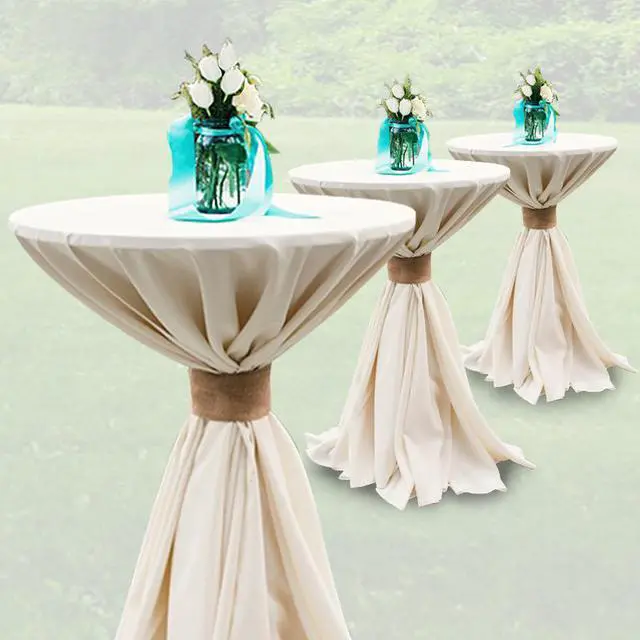 Alt view image 2 of 20 - 24'' Round Wood Cocktail Table with 30'' and 42'' Columns
