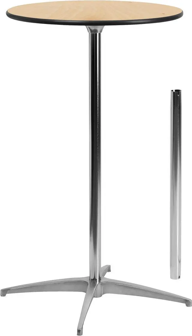 Main image of 24'' Round Wood Cocktail Table with 30'' and 42'' Columns