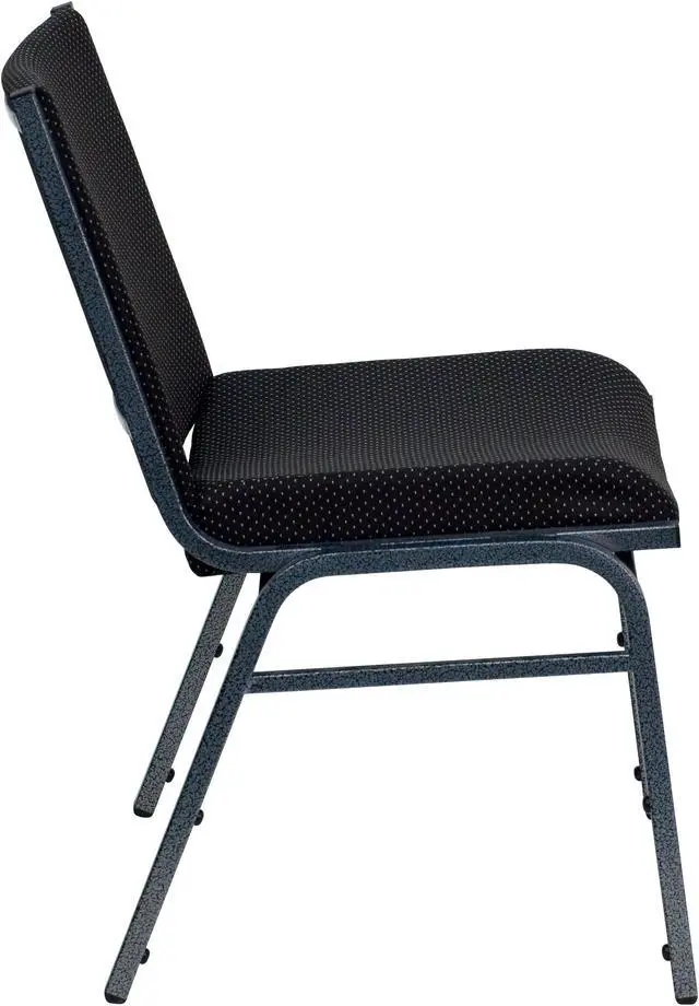 Alt view image 2 of 20 - Flash Furniture XU-60153-BK-GG Hercules Series 3-Inch Thickly Padded Patterned Upholstered Stack Chair, Chrome