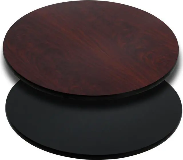 Alt view image 2 of 9 - Flash Furniture 36" Round Table Top with Black or Mahogany Reversible Laminate Top