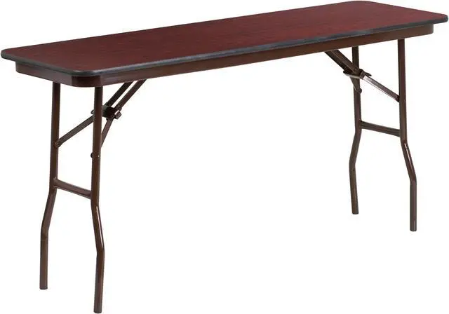Main image of 5-Foot Mahogany Melamine Laminate Folding Training Table