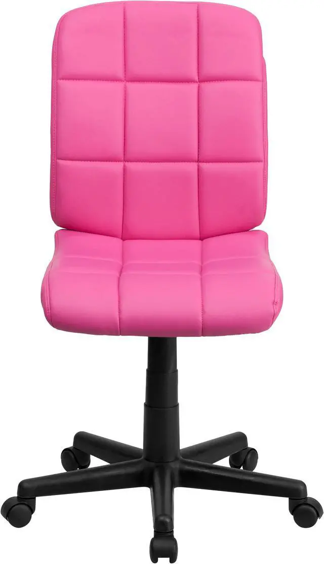 Main image of Mid-Back Pink Quilted Vinyl Swivel Task Chair
