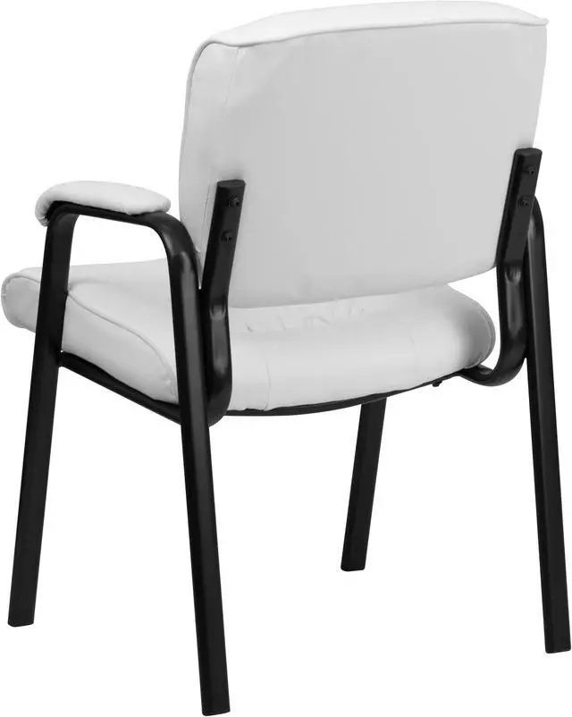 Alt view image 3 of 17 - Black Leather Guest Chair with Tablet Arm, Chrome Legs and Cup Holder