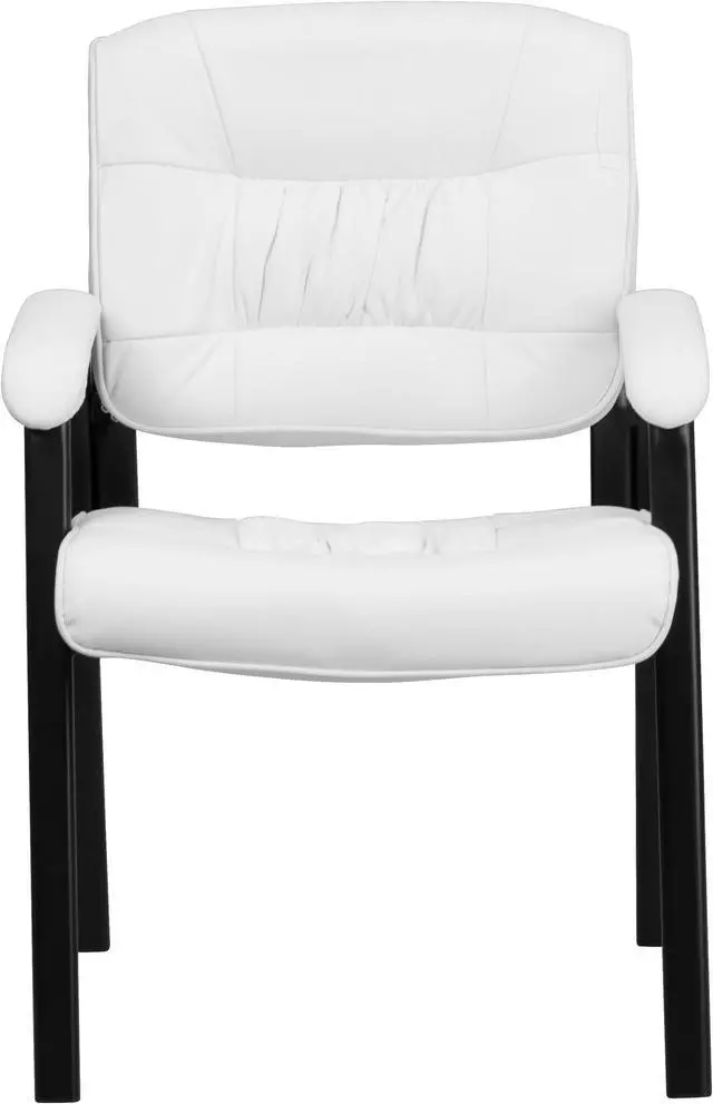 Alt view image 4 of 17 - Black Leather Guest Chair with Tablet Arm, Chrome Legs and Cup Holder
