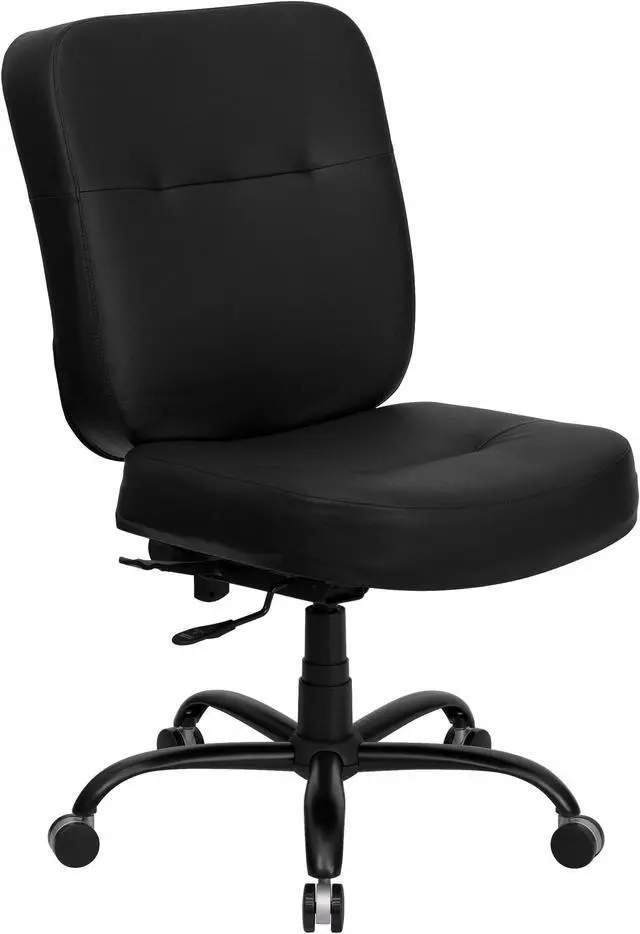 Main image of HERCULES Series Big & Tall 400 lb. Rated Black Leather Executive Swivel Chair with Rectangular Back