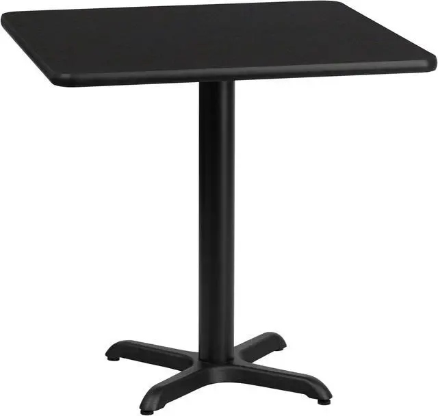 Alt view image 3 of 19 - 30'' Square Black Laminate Table Top with 22'' x 22'' Table Height Base